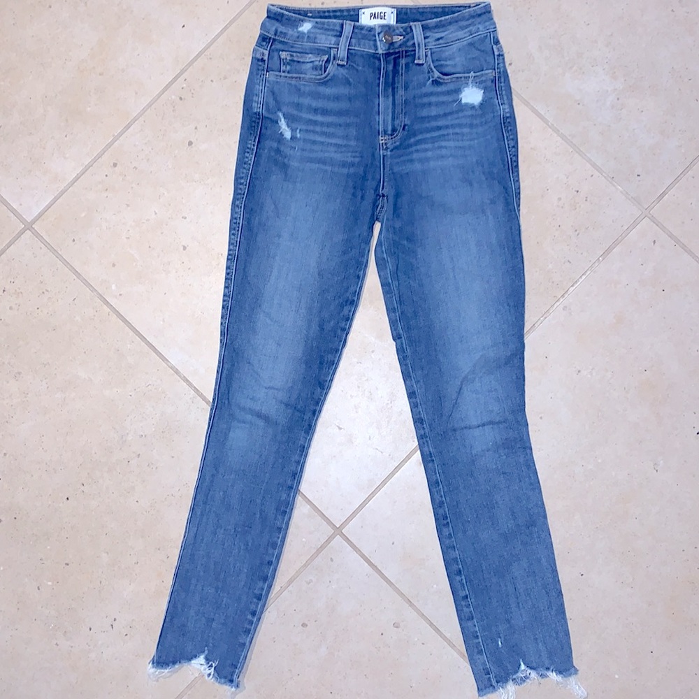 PAIGE, Hoxton ankle skinny, size 26 distressed & frayed hem🧡
